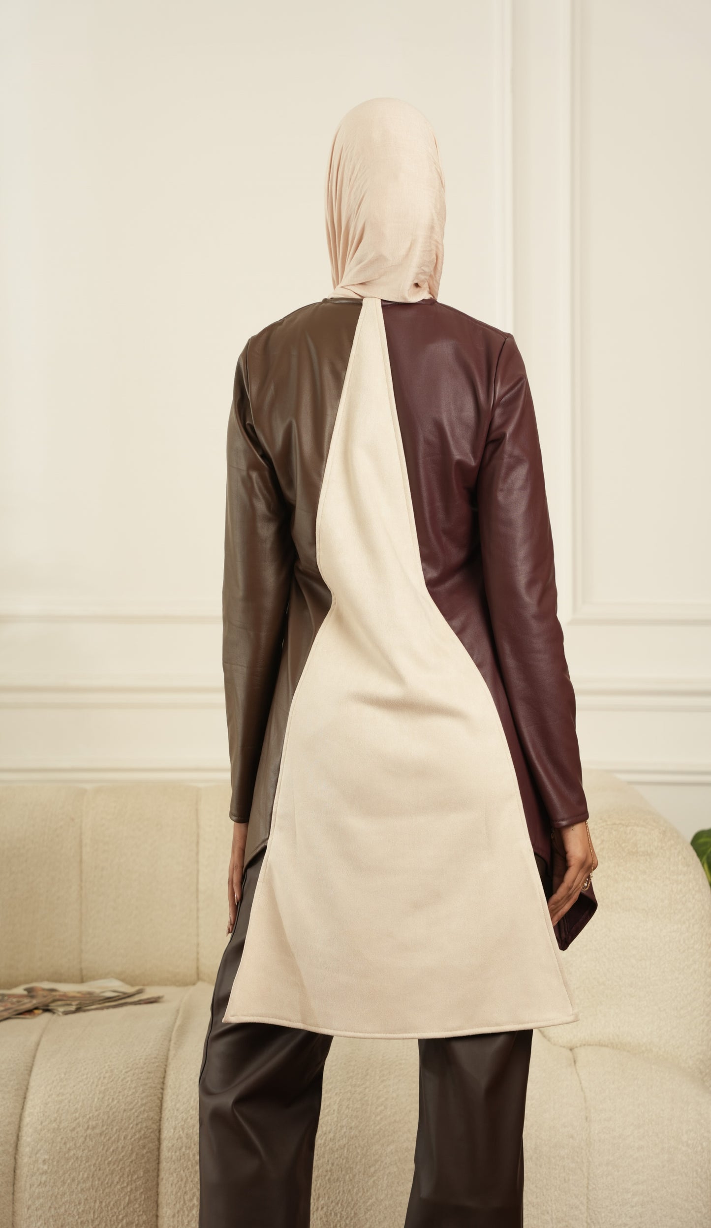 Two Tone Leather Dress 2 from Debaj, designed for graceful everyday styling