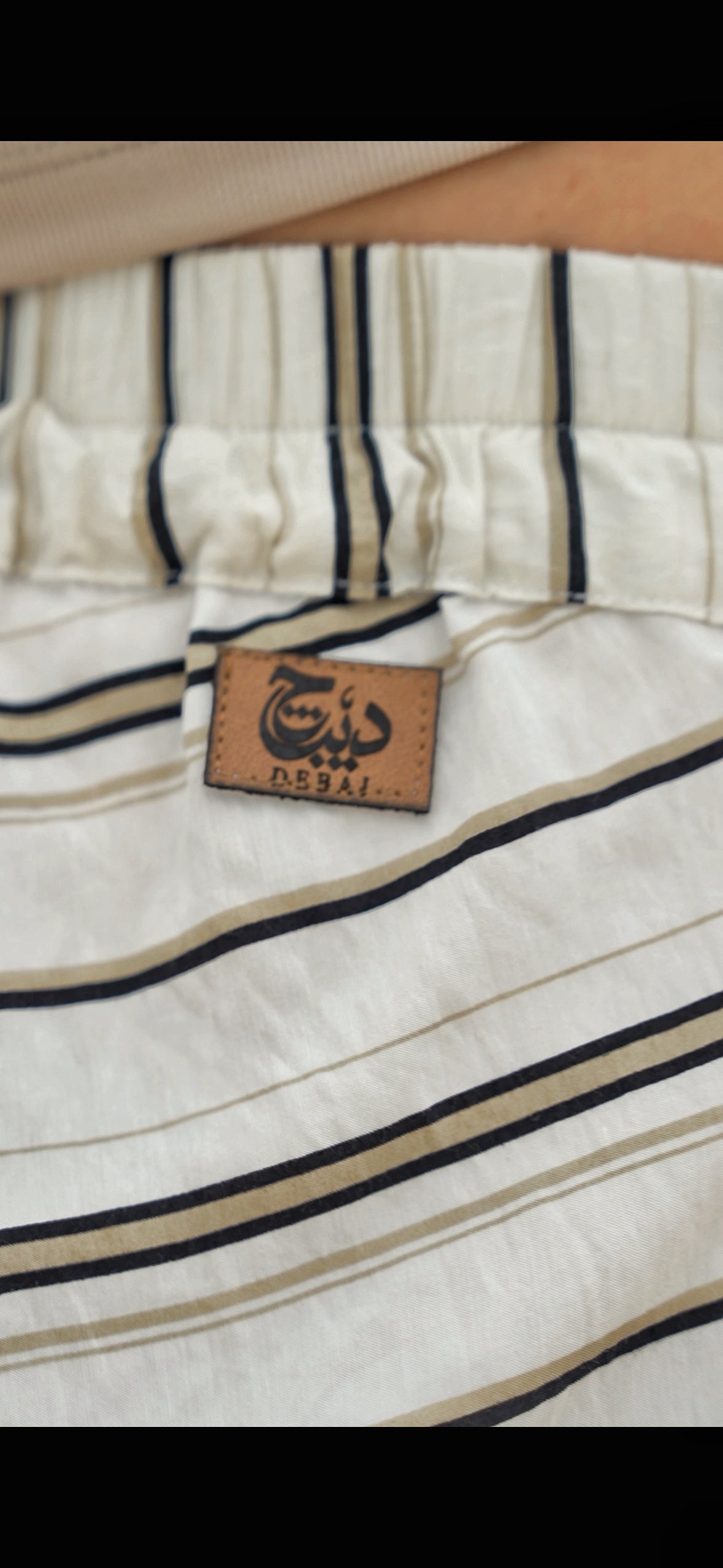 Stripped Skirt detail view from Debaj women’s bottoms collection