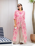 Floral Long Linen Top by Debaj, elegant women’s top