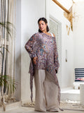 Purple Printed Linen Top by Debaj, elegant women’s top