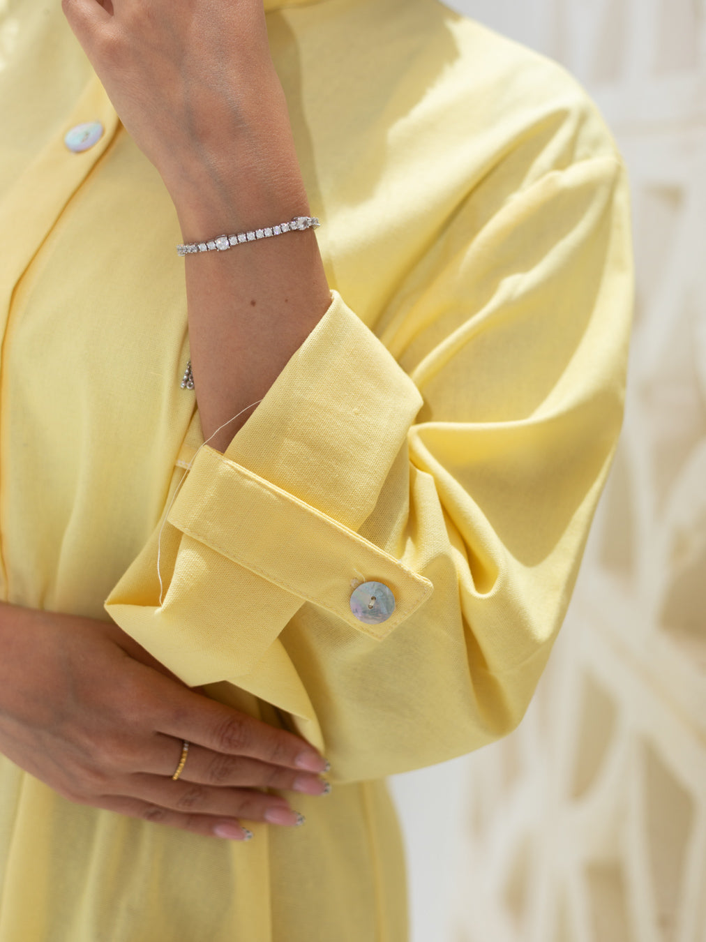 Long Sleeves Linen Dress from Debaj, designed for graceful everyday styling