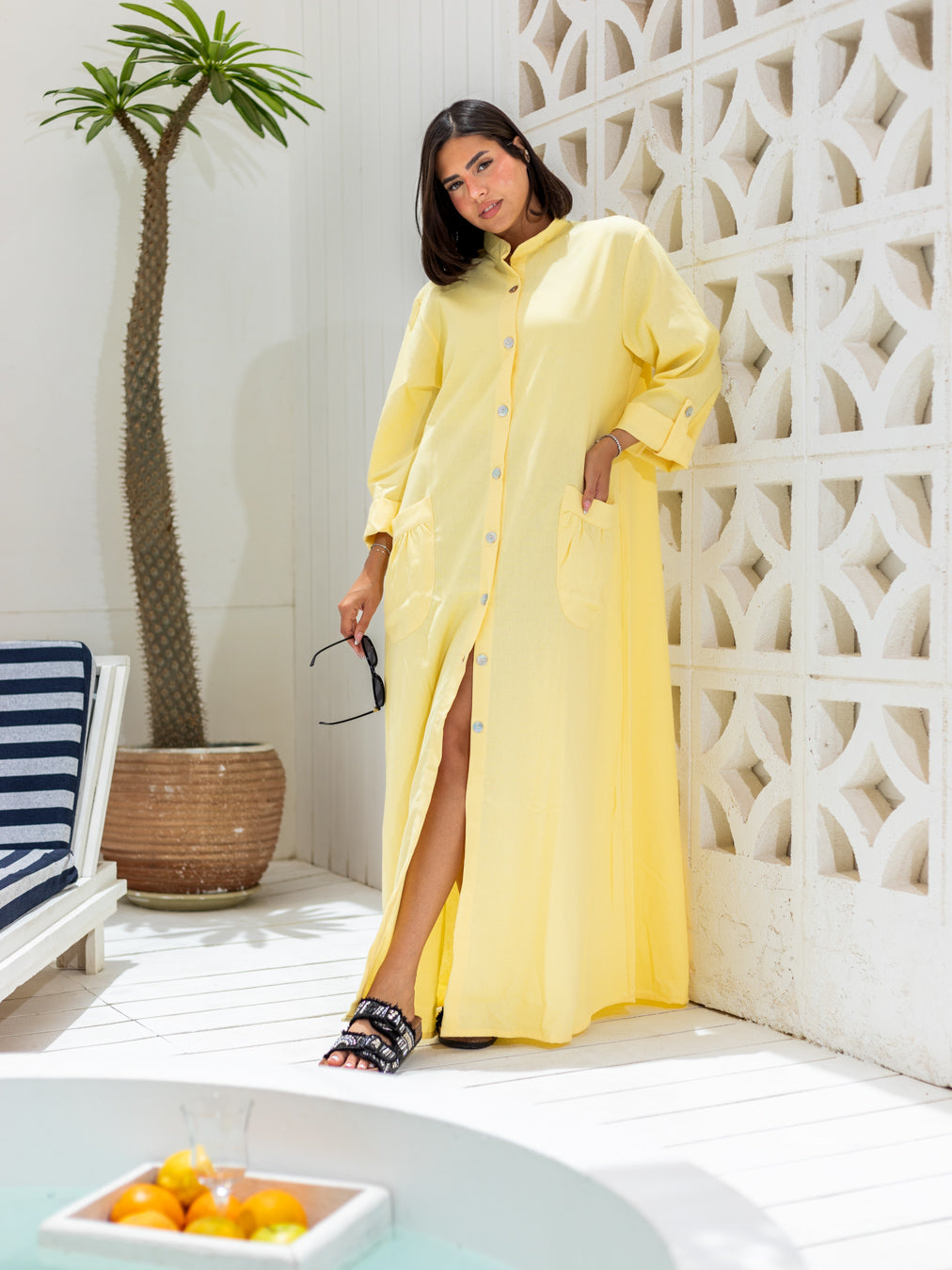 Debaj Long Sleeves Linen Dress showing fabric, fit, and styling details