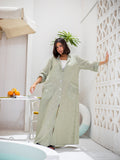 Long Sleeves Linen Dress by Debaj, elegant women’s dress