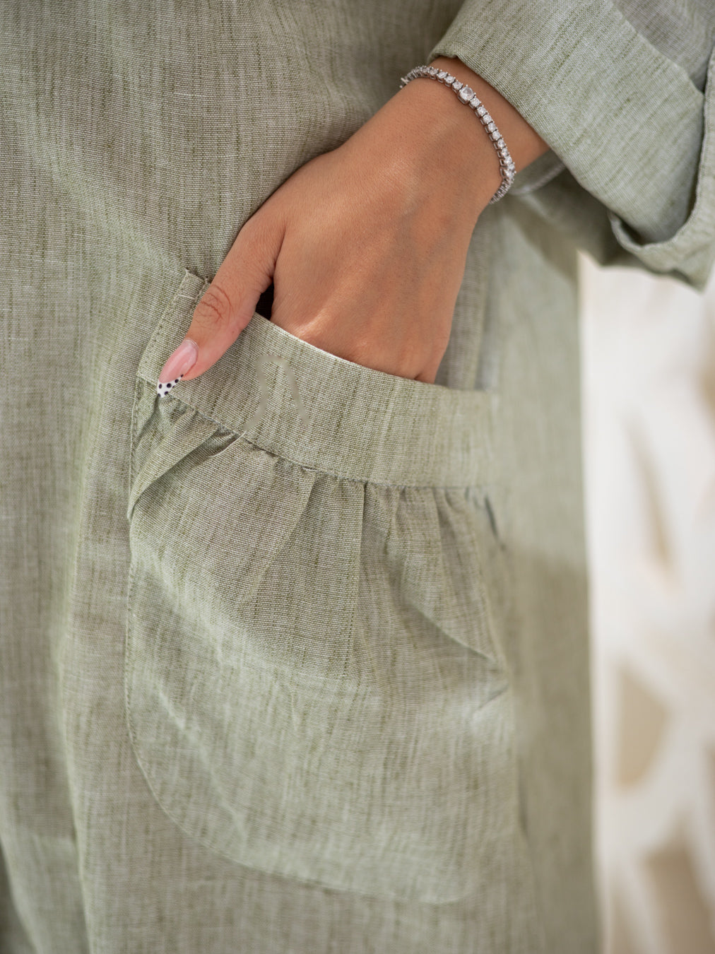 Long Sleeves Linen Dress from Debaj, designed for graceful everyday styling