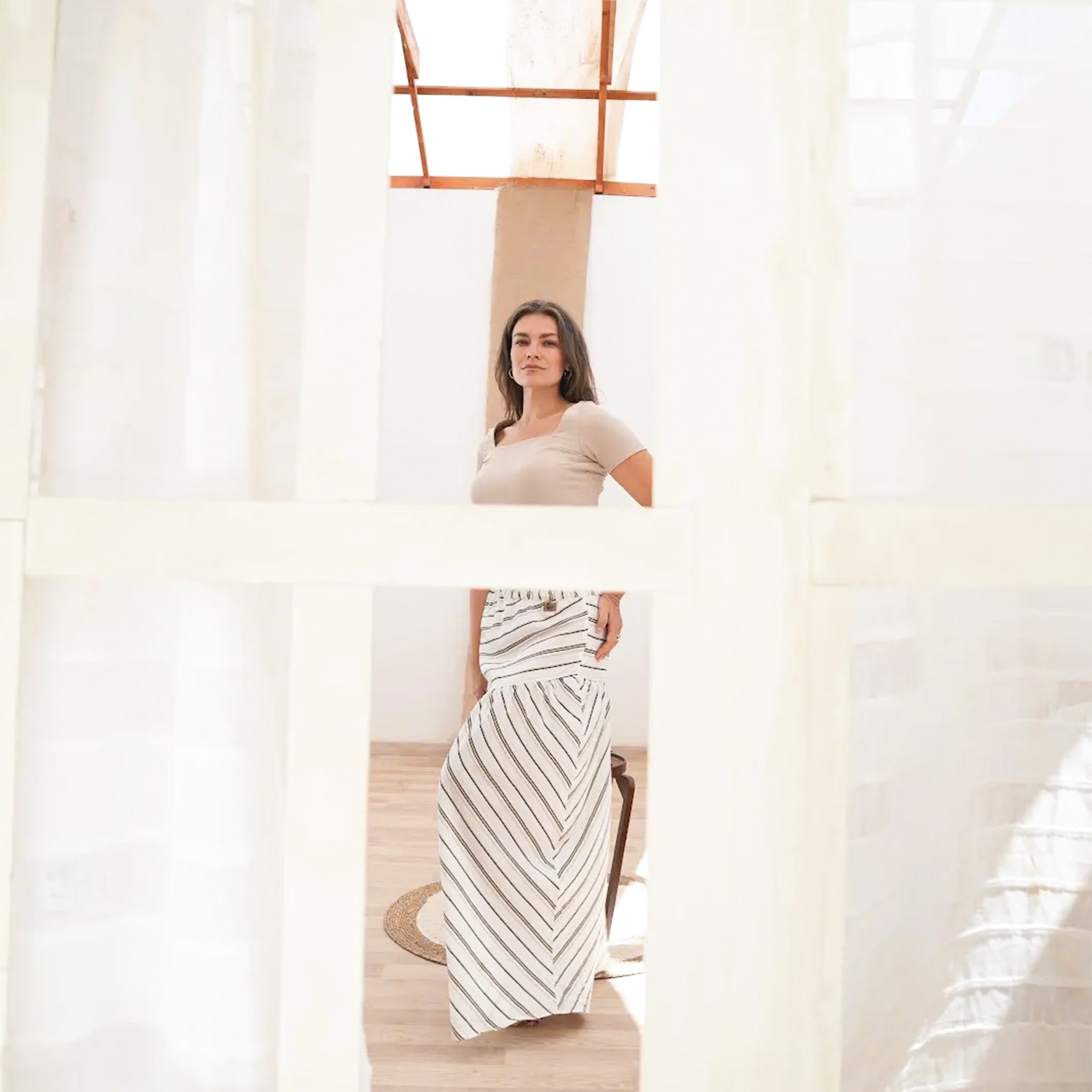 Debaj Stripped Skirt styled for refined women’s outfits