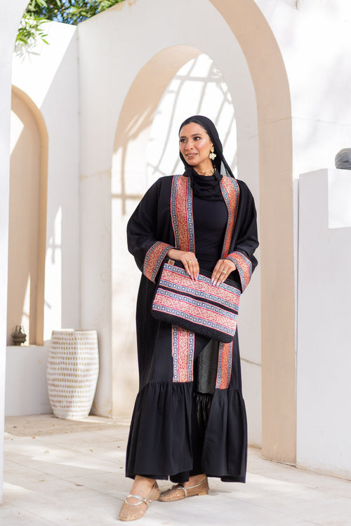 Arabic Black Kaftan by Debaj, elegant women’s kaftan