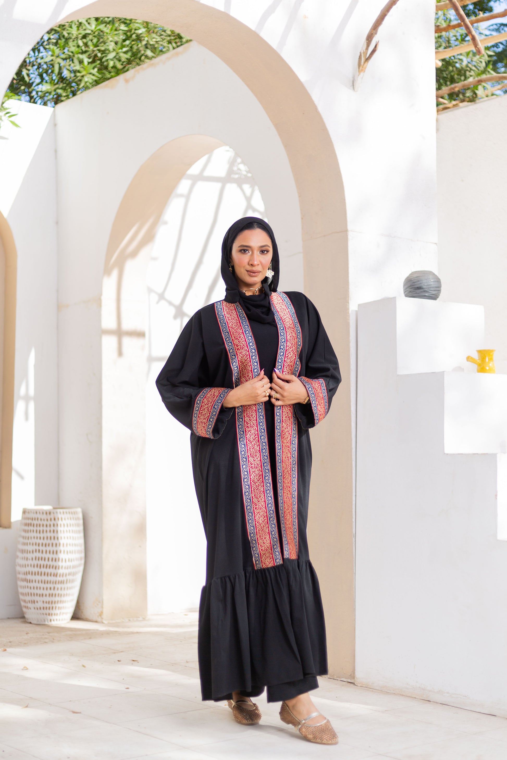 Arabic Black Kaftan detail view from Debaj women’s kaftan collection