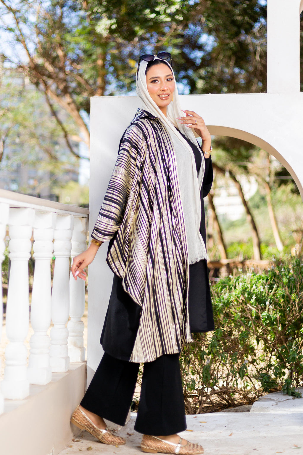 Debaj Half & Half Kaftan styled for refined women’s outfits