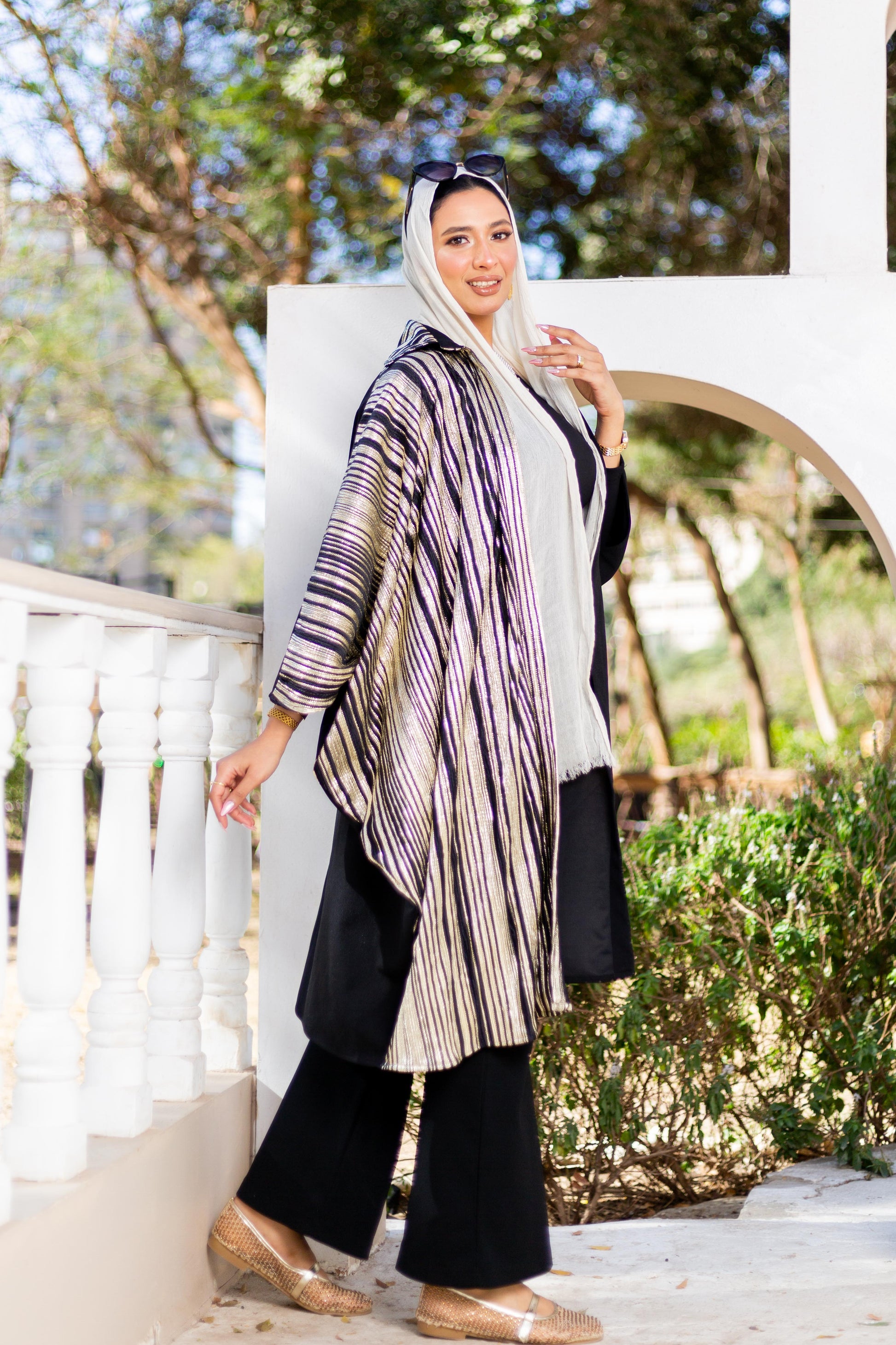 Debaj Half & Half Kaftan styled for refined women’s outfits