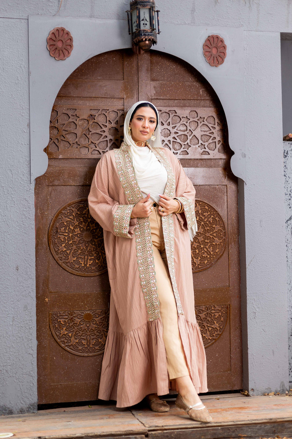 Nude Kaftan by Debaj, elegant women’s kaftan