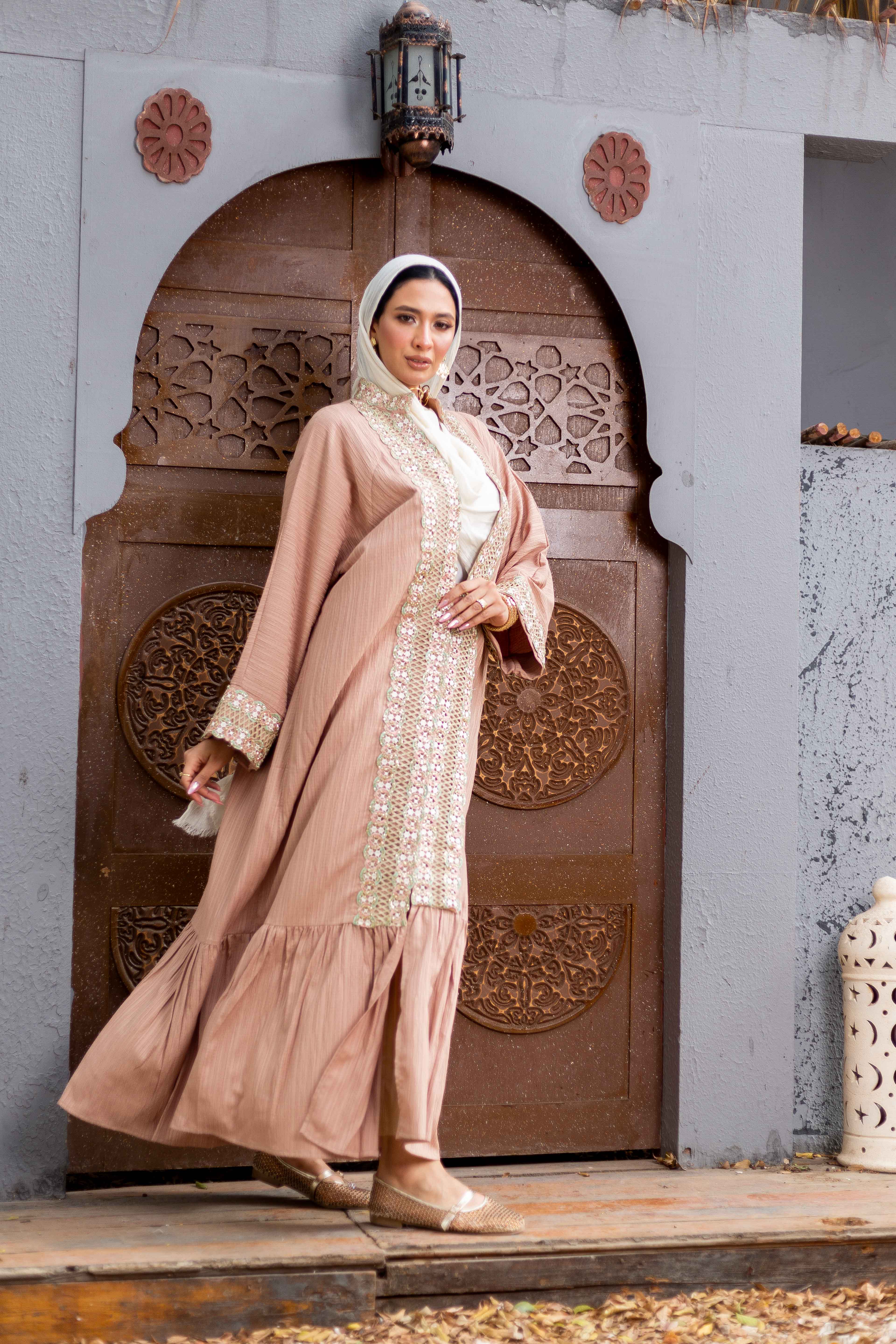 Debaj Nude Kaftan styled for refined women’s outfits
