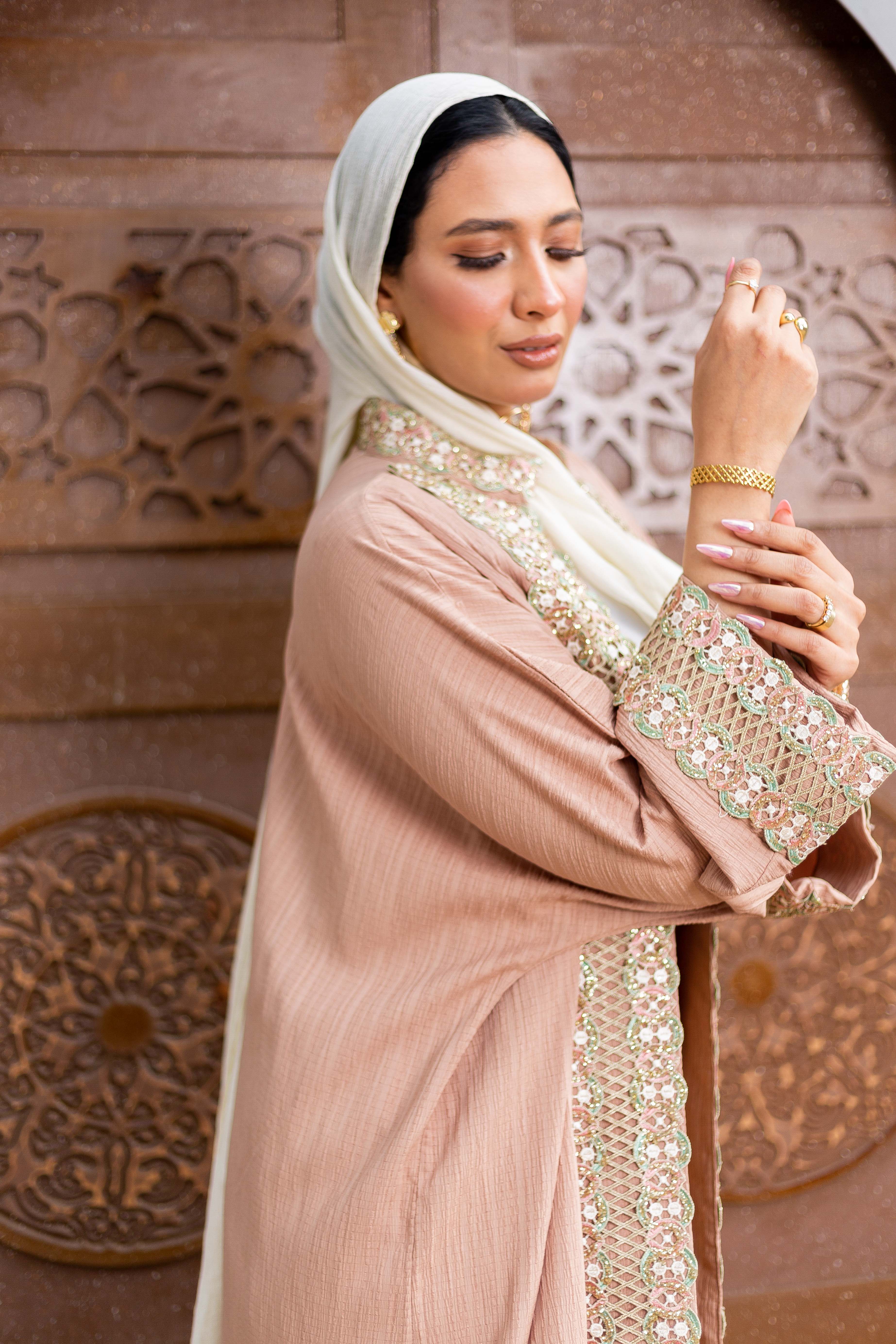 Nude Kaftan detail view from Debaj women’s kaftan collection