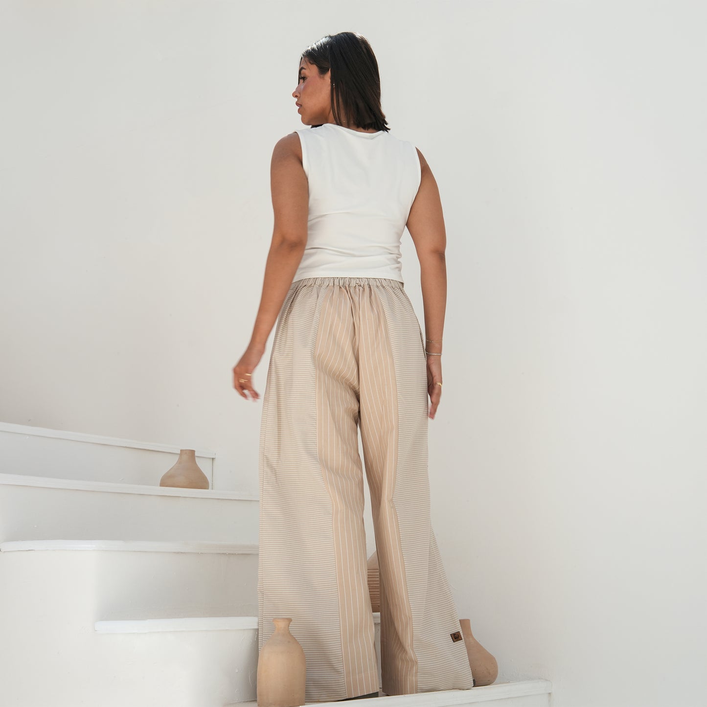 Wide Pants detail view from Debaj women’s bottoms collection