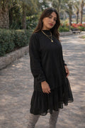 Chiffon Black Dress by Debaj, elegant women’s dress