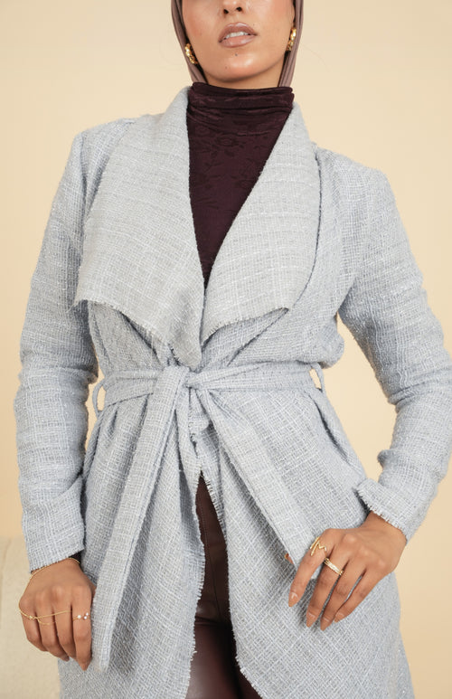 Debaj Baby Blue Cardigan styled for refined women’s outfits