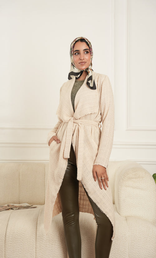 Beige Cardigan by Debaj, elegant women’s top