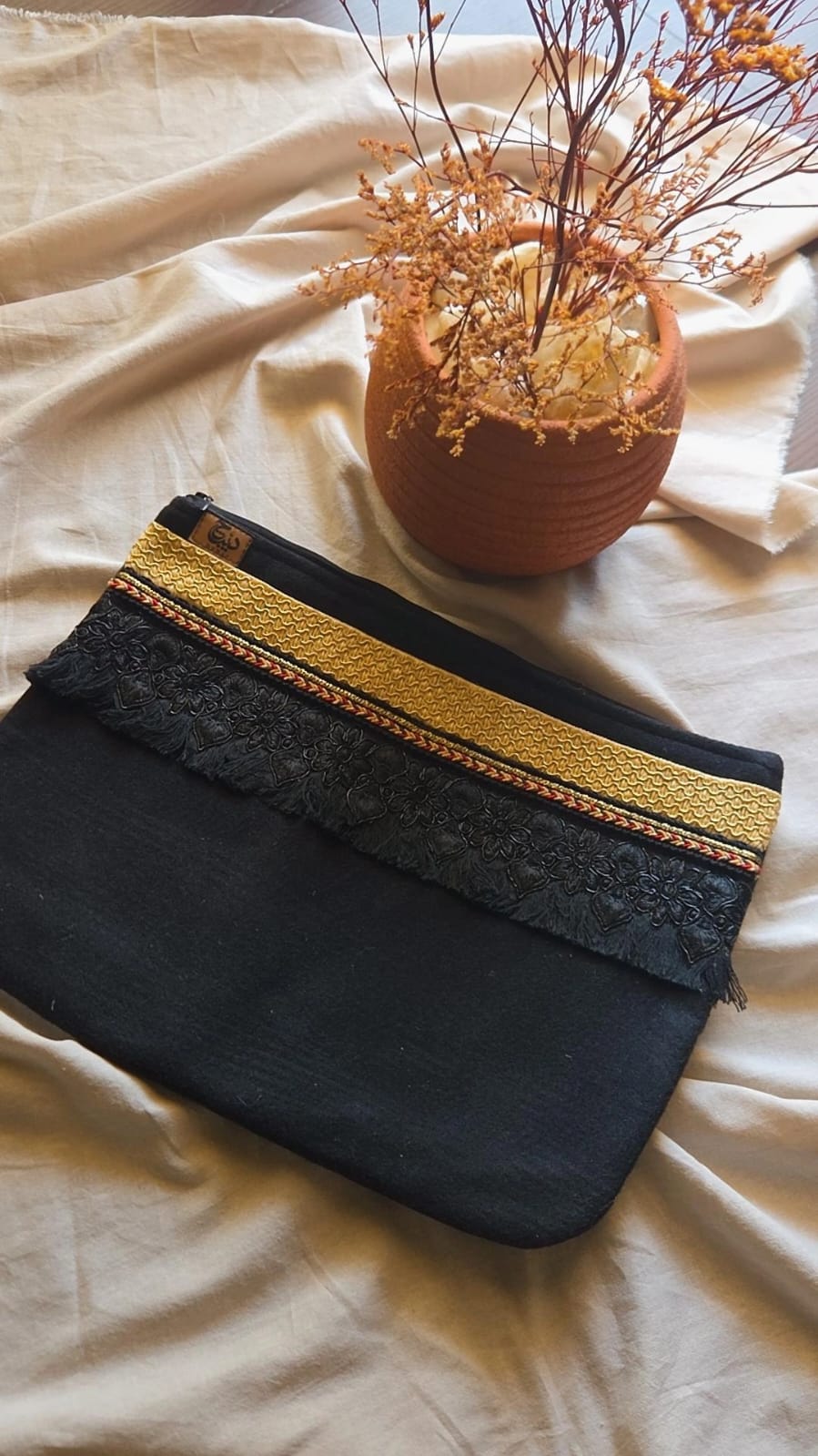 Debaj Black Kaftan with Gold showing fabric, fit, and styling details