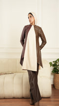 Two Tone Leather Dress 2 by Debaj, elegant women’s dress