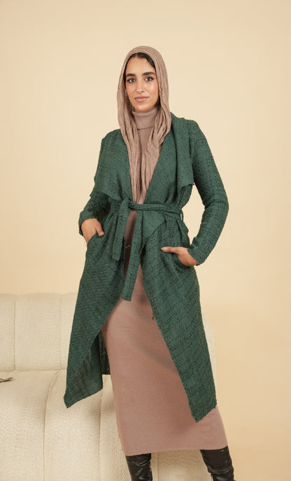 Olive Cardigan detail view from Debaj women’s top collection