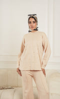 Soft Wool Set with Pearl by Debaj, elegant women’s clothing set