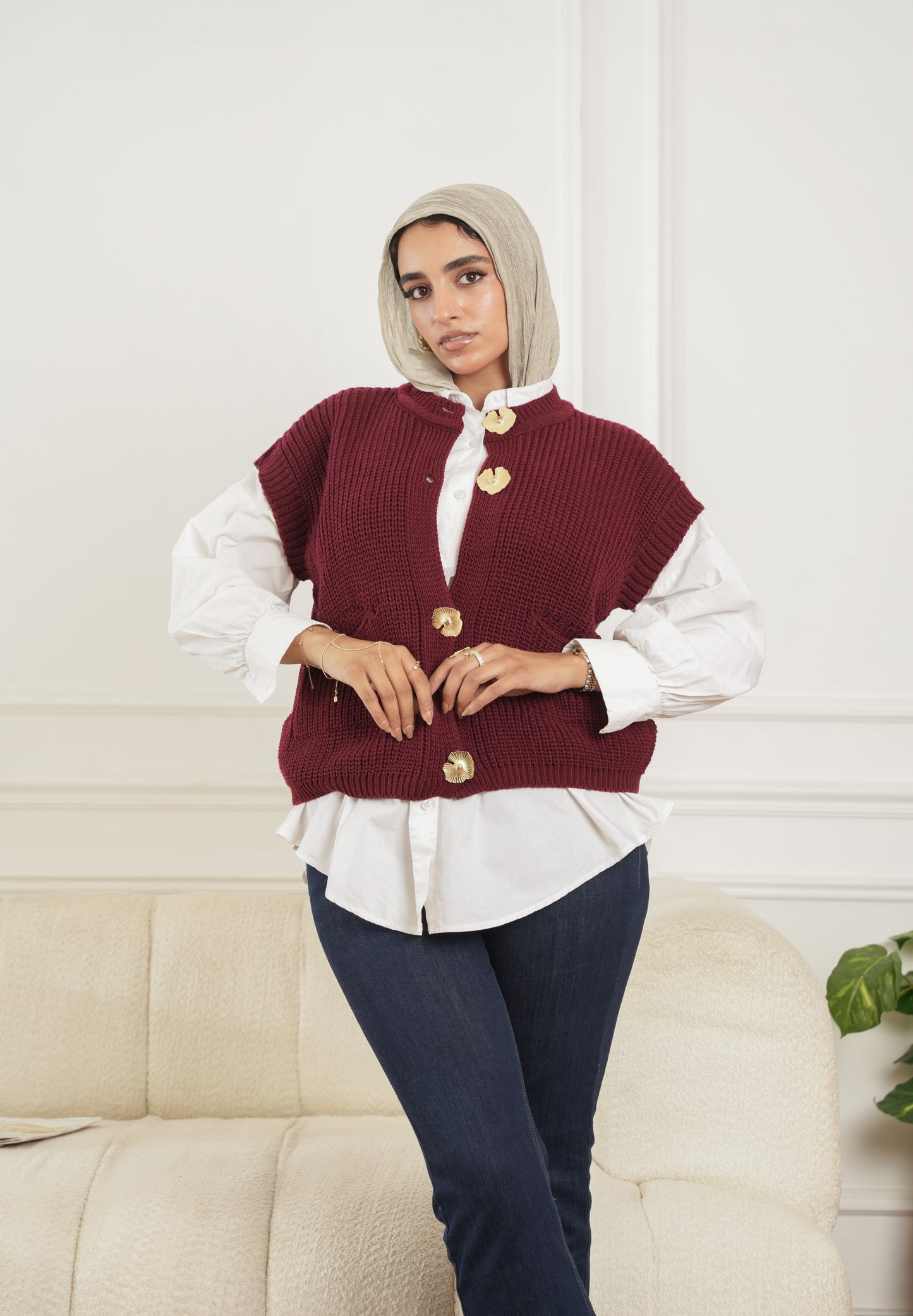 Debaj Short Wool Vest styled for refined women’s outfits