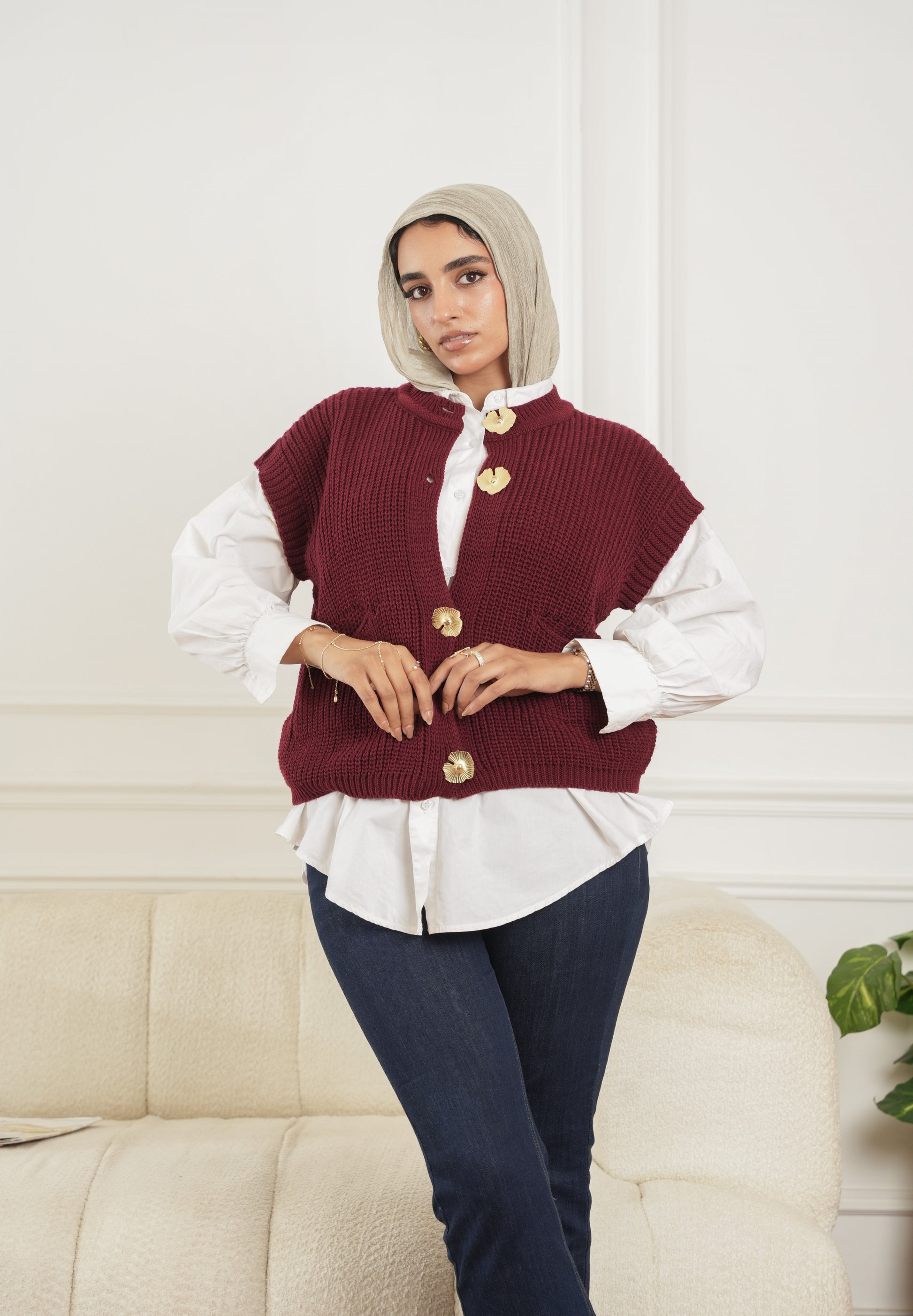 Debaj Short Wool Vest styled for refined women’s outfits