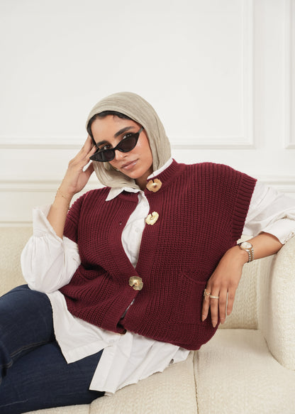 Short Wool Vest from Debaj, designed for graceful everyday styling